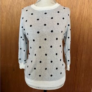 Modcloth polka dot 3/4 length sleeve sweater